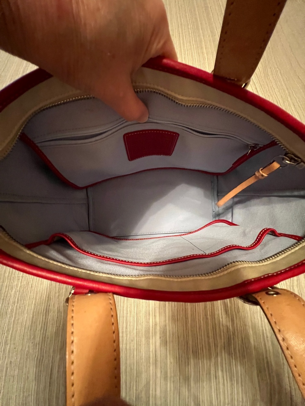 Coach Hampton Natural Canvas w
Red & Natural Leather Nickel
Hardware - Picture 9 of 15